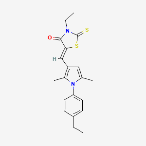 3-ethyl-5-{[1-(4-ethylphenyl)-2,5-dimethyl-1H-pyrrol-3-yl]methylene}-2-thioxo-1,3-thiazolidin-4-one