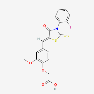 (4-{[3-(2-fluorophenyl)-4-oxo-2-thioxo-1,3-thiazolidin-5-ylidene]methyl}-2-methoxyphenoxy)acetic acid