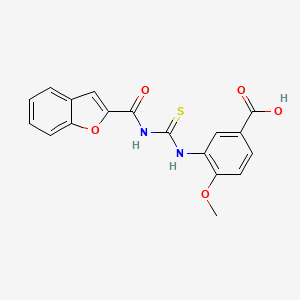 molecular formula C18H14N2O5S B3703132 3-({[(1-BENZOFURAN-2-YL)FORMAMIDO]METHANETHIOYL}AMINO)-4-METHOXYBENZOIC ACID 