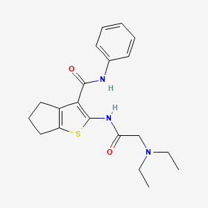 molecular formula C20H25N3O2S B3703143 2-[[2-(diethylamino)acetyl]amino]-N-phenyl-5,6-dihydro-4H-cyclopenta[b]thiophene-3-carboxamide 