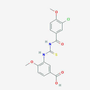 molecular formula C17H15ClN2O5S B3703161 3-({[(3-chloro-4-methoxybenzoyl)amino]carbonothioyl}amino)-4-methoxybenzoic acid 