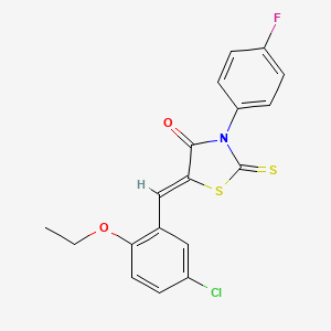 molecular formula C18H13ClFNO2S2 B3703169 5-(5-chloro-2-ethoxybenzylidene)-3-(4-fluorophenyl)-2-thioxo-1,3-thiazolidin-4-one 