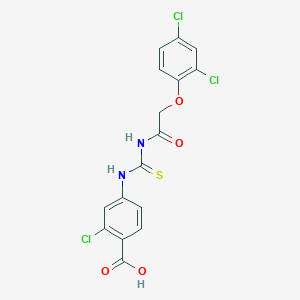 molecular formula C16H11Cl3N2O4S B3703183 2-Chloro-4-[[2-(2,4-dichlorophenoxy)acetyl]carbamothioylamino]benzoic acid 