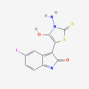 3-(3-amino-4-oxo-2-thioxo-1,3-thiazolidin-5-ylidene)-5-iodo-1,3-dihydro-2H-indol-2-one