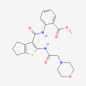 molecular formula C22H25N3O5S B3703222 methyl 2-[[2-[(2-morpholin-4-ylacetyl)amino]-5,6-dihydro-4H-cyclopenta[b]thiophene-3-carbonyl]amino]benzoate 