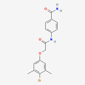 molecular formula C17H17BrN2O3 B3703234 4-{[(4-bromo-3,5-dimethylphenoxy)acetyl]amino}benzamide 