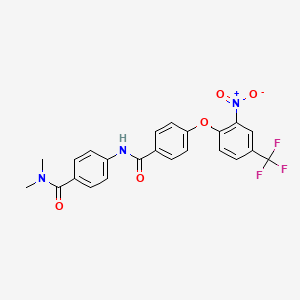 molecular formula C23H18F3N3O5 B3703237 N,N-dimethyl-4-[[4-[2-nitro-4-(trifluoromethyl)phenoxy]benzoyl]amino]benzamide 