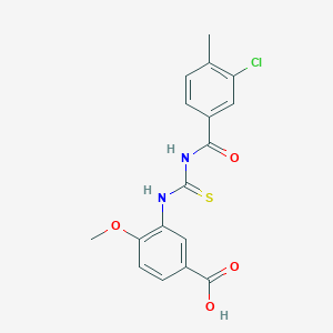 molecular formula C17H15ClN2O4S B3703256 3-({[(3-chloro-4-methylbenzoyl)amino]carbonothioyl}amino)-4-methoxybenzoic acid 