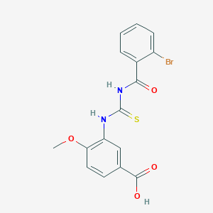 molecular formula C16H13BrN2O4S B3703261 3-({[(2-bromobenzoyl)amino]carbonothioyl}amino)-4-methoxybenzoic acid 