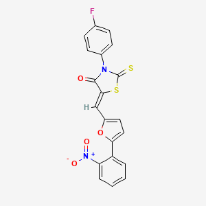 3-(4-fluorophenyl)-5-{[5-(2-nitrophenyl)-2-furyl]methylene}-2-thioxo-1,3-thiazolidin-4-one