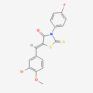 molecular formula C17H11BrFNO2S2 B3703287 5-(3-bromo-4-methoxybenzylidene)-3-(4-fluorophenyl)-2-thioxo-1,3-thiazolidin-4-one 