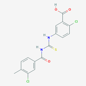 2-CHLORO-5-({[(3-CHLORO-4-METHYLPHENYL)FORMAMIDO]METHANETHIOYL}AMINO)BENZOIC ACID