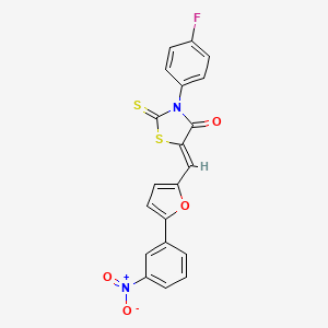 molecular formula C20H11FN2O4S2 B3703336 (5Z)-3-(4-fluorophenyl)-5-[[5-(3-nitrophenyl)furan-2-yl]methylidene]-2-sulfanylidene-1,3-thiazolidin-4-one 