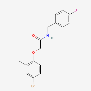 molecular formula C16H15BrFNO2 B3703363 2-(4-bromo-2-methylphenoxy)-N-[(4-fluorophenyl)methyl]acetamide 