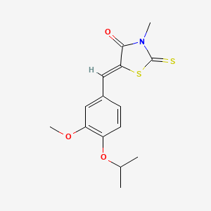 molecular formula C15H17NO3S2 B3703398 5-(4-isopropoxy-3-methoxybenzylidene)-3-methyl-2-thioxo-1,3-thiazolidin-4-one 