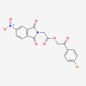 2-(4-BROMOPHENYL)-2-OXOETHYL 2-(5-NITRO-1,3-DIOXO-1,3-DIHYDRO-2H-ISOINDOL-2-YL)ACETATE