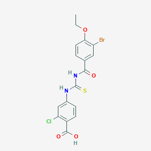 molecular formula C17H14BrClN2O4S B3703421 4-({[(3-Bromo-4-ethoxyphenyl)carbonyl]carbamothioyl}amino)-2-chlorobenzoic acid 