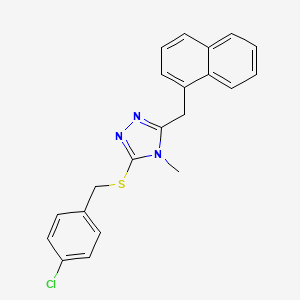 molecular formula C21H18ClN3S B3703425 3-[(4-chlorobenzyl)thio]-4-methyl-5-(1-naphthylmethyl)-4H-1,2,4-triazole 