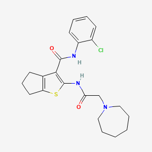 2-[[2-(azepan-1-yl)acetyl]amino]-N-(2-chlorophenyl)-5,6-dihydro-4H-cyclopenta[b]thiophene-3-carboxamide