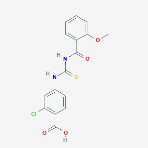 molecular formula C16H13ClN2O4S B3703490 2-chloro-4-({[(2-methoxybenzoyl)amino]carbonothioyl}amino)benzoic acid 