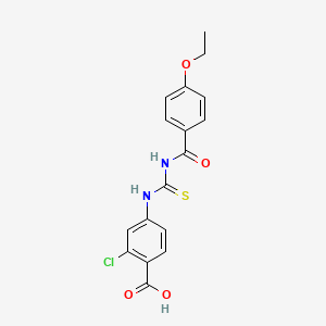 molecular formula C17H15ClN2O4S B3703515 2-chloro-4-({[(4-ethoxybenzoyl)amino]carbonothioyl}amino)benzoic acid 