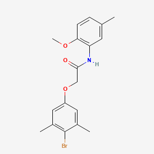 molecular formula C18H20BrNO3 B3703531 2-(4-bromo-3,5-dimethylphenoxy)-N-(2-methoxy-5-methylphenyl)acetamide 