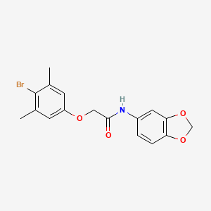 N-1,3-benzodioxol-5-yl-2-(4-bromo-3,5-dimethylphenoxy)acetamide