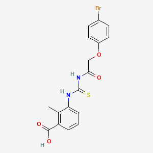 molecular formula C17H15BrN2O4S B3703600 3-[[[[(4-Bromophenoxy)acetyl]amino]thioxomethyl]amino]-2-methyl-benzoic acid 