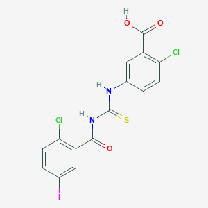 2-Chloro-5-[(2-chloro-5-iodobenzoyl)carbamothioylamino]benzoic acid