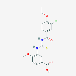 molecular formula C18H17ClN2O5S B3703637 3-({[(3-chloro-4-ethoxybenzoyl)amino]carbonothioyl}amino)-4-methoxybenzoic acid 