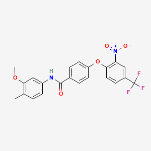 N-(3-methoxy-4-methylphenyl)-4-[2-nitro-4-(trifluoromethyl)phenoxy]benzamide