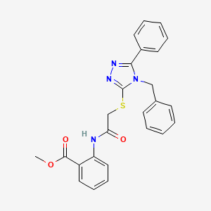 molecular formula C25H22N4O3S B3703656 methyl 2-({[(4-benzyl-5-phenyl-4H-1,2,4-triazol-3-yl)thio]acetyl}amino)benzoate 