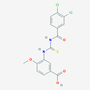 molecular formula C16H12Cl2N2O4S B3703663 3-({[(3,4-dichlorobenzoyl)amino]carbonothioyl}amino)-4-methoxybenzoic acid 