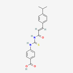 molecular formula C20H20N2O3S B3703676 4-[({(2E)-3-[4-(propan-2-yl)phenyl]prop-2-enoyl}carbamothioyl)amino]benzoic acid 