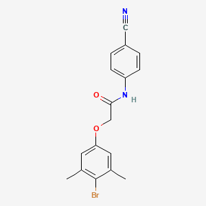 molecular formula C17H15BrN2O2 B3703703 2-(4-bromo-3,5-dimethylphenoxy)-N-(4-cyanophenyl)acetamide 