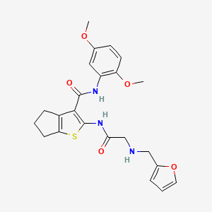 N-(2,5-dimethoxyphenyl)-2-[[2-(furan-2-ylmethylamino)acetyl]amino]-5,6-dihydro-4H-cyclopenta[b]thiophene-3-carboxamide