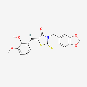 molecular formula C20H17NO5S2 B3703707 3-(1,3-benzodioxol-5-ylmethyl)-5-(2,3-dimethoxybenzylidene)-2-thioxo-1,3-thiazolidin-4-one 