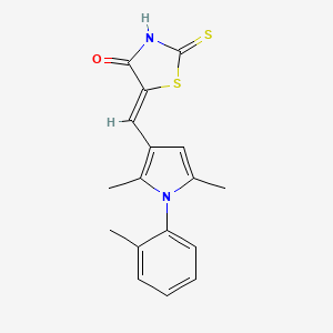 molecular formula C17H16N2OS2 B3703712 5-{[2,5-dimethyl-1-(2-methylphenyl)-1H-pyrrol-3-yl]methylene}-2-thioxo-1,3-thiazolidin-4-one 