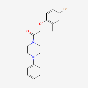 molecular formula C19H21BrN2O2 B3703722 2-(4-Bromo-2-methylphenoxy)-1-(4-phenylpiperazin-1-yl)ethanone 