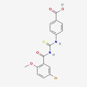 molecular formula C16H13BrN2O4S B3703726 4-[[[(5-Bromo-2-methoxybenzoyl)amino]thioxomethyl]amino]-benzoic acid 