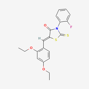 molecular formula C20H18FNO3S2 B3703739 5-(2,4-diethoxybenzylidene)-3-(2-fluorophenyl)-2-thioxo-1,3-thiazolidin-4-one 