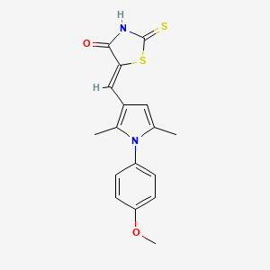 molecular formula C17H16N2O2S2 B3703747 5-{[1-(4-methoxyphenyl)-2,5-dimethyl-1H-pyrrol-3-yl]methylene}-2-thioxo-1,3-thiazolidin-4-one 