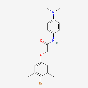 molecular formula C18H21BrN2O2 B3703772 2-(4-bromo-3,5-dimethylphenoxy)-N-[4-(dimethylamino)phenyl]acetamide 