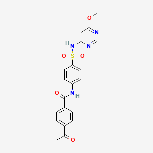 4-acetyl-N-[4-[(6-methoxypyrimidin-4-yl)sulfamoyl]phenyl]benzamide