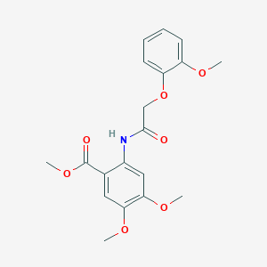 molecular formula C19H21NO7 B3703810 methyl 4,5-dimethoxy-2-{[(2-methoxyphenoxy)acetyl]amino}benzoate 