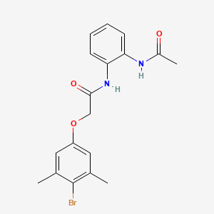 molecular formula C18H19BrN2O3 B3703819 N-[2-(acetylamino)phenyl]-2-(4-bromo-3,5-dimethylphenoxy)acetamide 