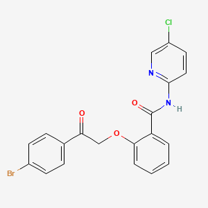 molecular formula C20H14BrClN2O3 B3703830 2-[2-(4-bromophenyl)-2-oxoethoxy]-N-(5-chloropyridin-2-yl)benzamide 