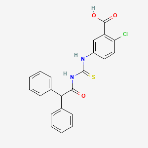 molecular formula C22H17ClN2O3S B3703838 2-chloro-5-({[(diphenylacetyl)amino]carbonothioyl}amino)benzoic acid 