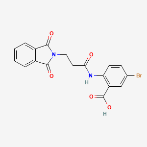 molecular formula C18H13BrN2O5 B3703881 5-BROMO-2-[3-(1,3-DIOXOISOINDOL-2-YL)PROPANAMIDO]BENZOIC ACID 