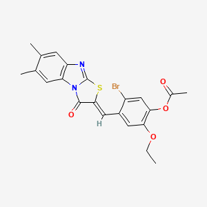 5-Bromo-4-{[6,7-dimethyl-3-oxo[1,3]thiazolo[3,2-A][1,3]benzimidazol-2(3H)-yliden]methyl}-2-ethoxyphenyl acetate